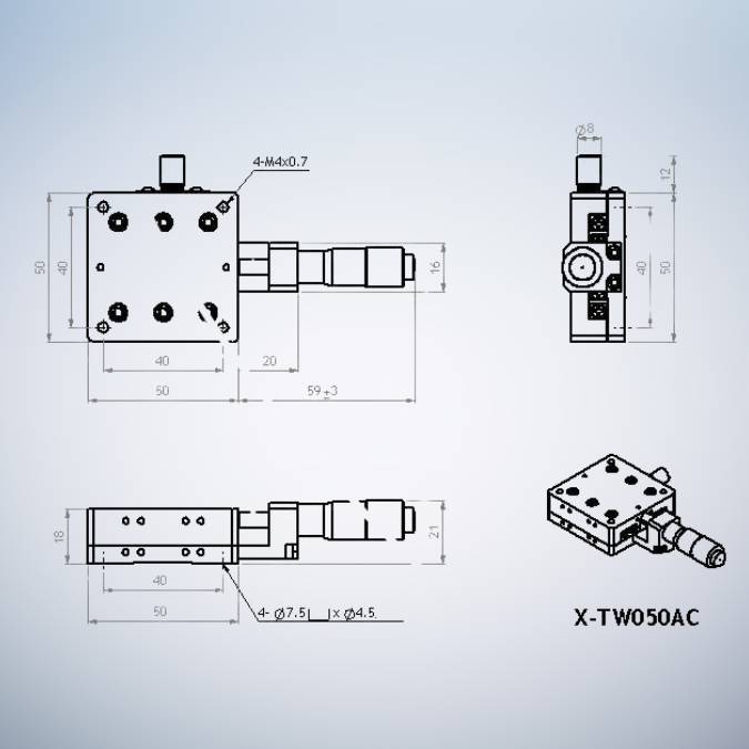 TSD Precision Linear Linear Slide X-TW050AC - Image 2