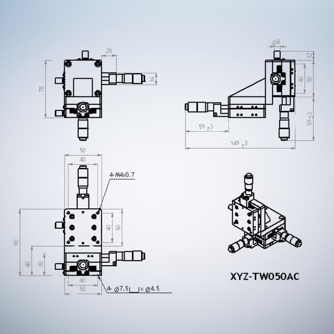 TSD Precision Linear Linear Slide XYZ-TW050AC - Image 2