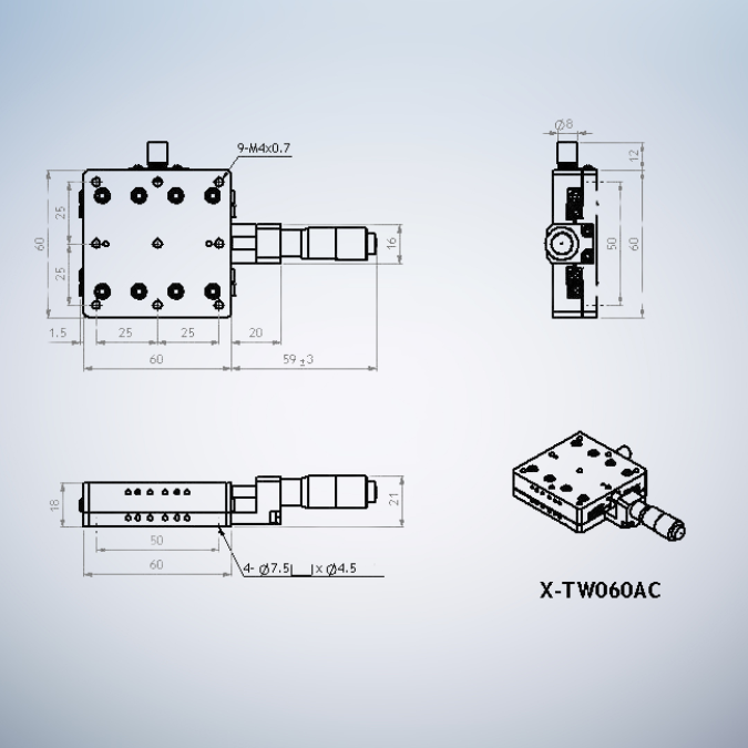 TSD Precision Linear Linear Slide X-TW060AC - Image 2