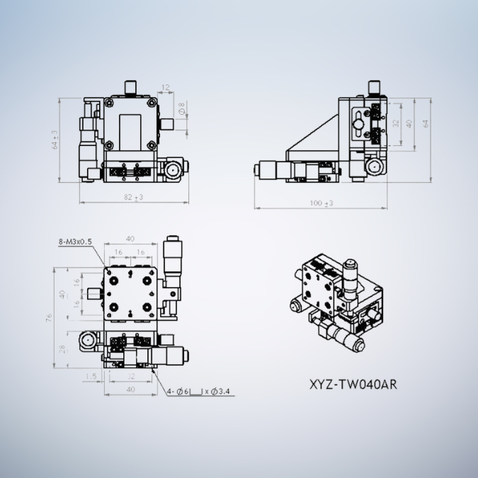 TSD Precision Linear Linear Slide XYZ-TW040AR - Image 2
