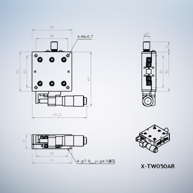 TSD Precision Linear Linear Slide X-TW050AR - Image 2